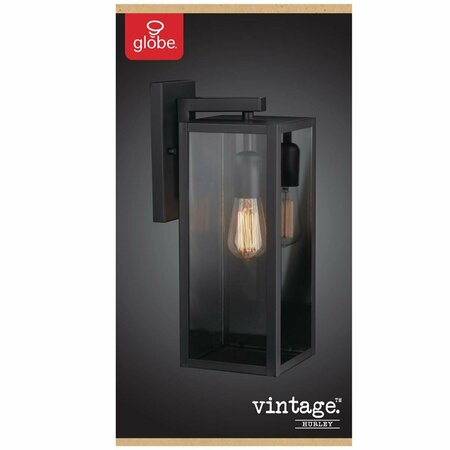 GLOBE ELECTRIC Vintage 1-Light Matte Black Hurley Wall Sconce GL7468